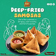 Deep fried samosas at Delhi Chai Cafe