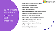 13 Microsoft 365 Admin accounts best practices