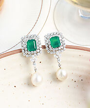 Green Sheen Diamond Earrings