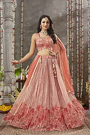 Best Designer Crop Top Lehenga Online | Samyakk