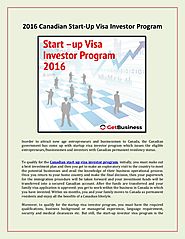 Get Business - 2016 Canadian Start-Up Visa Investor Program