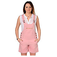 Buy Womens Pink Dungaree Shorts Summer @ Price £19.99