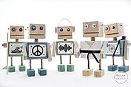 1. Reclaim Design Wooden Robot Collectibles