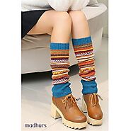 Leg Warmers Cold Winter Women Leg Protectors Coldproof Thickened Lake, Blue