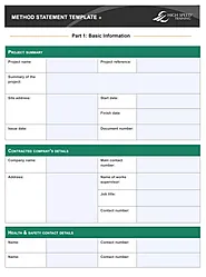 Method Statement Template | Free Word & Excel Templates