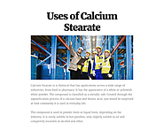 Uses of Calcium Stearate