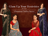 Glam Up Your Festivities with These 4 Stunning Chiffon Sarees – Saree Buta