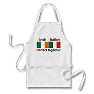 Julyou Italian Irish - Perfect Together! Apron for Women Men, White