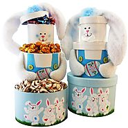 Art of Appreciation Gift Baskets Somebunny Special Easter Bunny Sweets Tower, Blue