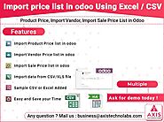 Import Price list in odoo, Bulk Import Product Price list odoo, Import Vendor Price list, Import Sale Price list in o...