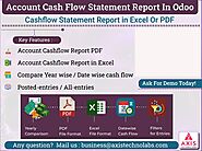 Account Cash Flow Statement Reports in Excel, pdf, Account Cashflow Statement in odoo, Cashflow Statement with filter...