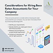 Considerations for Hiring Boca Raton Accountants for Your Company