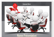 3D Man Business Meeting PowerPoint Template