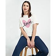 Buy Crewneck T-Shirt for Women Online - Yvante1