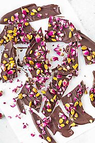 Keto Pistachio Rose Chocolate Bark - Cast Iron Keto