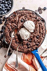 Blueberry Hot Fudge Cake - Cast Iron Keto