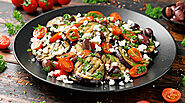 Auberginensalat mit gegrillter Aubergine