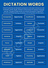 50+ Detailed List Of Dictation Words for PTE Exam