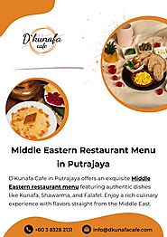 Middle Eastern Restaurant Menu in Putrajaya