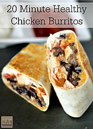 20 Minute Low Fat Healthy Chicken Burrito Recipe