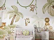 Baby Animal Safari Wallpaper Murals - Adorable Nursery Décor | Giffywalls