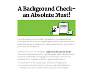 A Background Check- an Absolute Must!