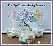 DIY Flower Party Favors / Cupcake Toppers - Paper Crafting Ideas