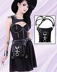 Gothic Occult Punk Lunar Moon Hip Holster Bag Festival Handbag Pouch