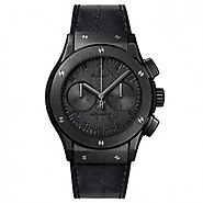 Luxury Replica Hublot Classic Fusion Chronograph Berluti Scritto All Black Watch 521.CM.0500.VR.BER17 For Sale