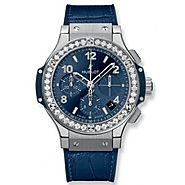 Luxury Replica Hublot Big Bang Steel Blue Diamonds 41 mm Mens Watch 341.SX.7170.LR.1204 For Sale