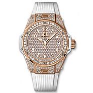 Luxury Replica Hublot Big Bang One Click King Gold White Full Pave 39mm Watch 465.OE.9010.RW.1604 For Sale