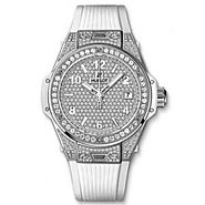 Luxury Replica Hublot Big Bang One Click Steel White Full Pave 39mm Watch 465.SE.9010.RW.1604 For Sale