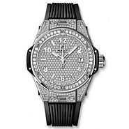 Luxury Replica Hublot Big Bang One Click Steel Full Pave 39mm Watch 465.SX.9010.RX.1604 For Sale