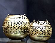 Decorative Brass Bowls with Floral Design - ventadeal