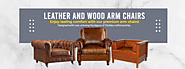 Leather & Wood Armchairs