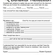 Student Behavior Reflection Form