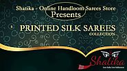 Handloom Printed Silk Sarees for Online Shopping