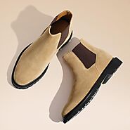 Tan Suede Leather Chelsea Boots 8CM / 3.15 Inches - CMR CHAMARIPA