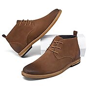 Brown Suede Leather Ankle Boots 6 CM / 2.36 Inches - CMR CHAMARIPA