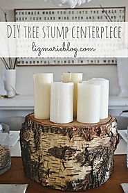 DIY Tree Stump Centerpiece -