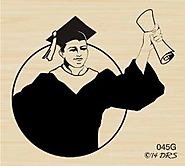 Male Graduate Rubber Stamp By DRS Designs