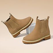 Apricot Nubuck Chelsea Boots 7CM / 2.76 Inches - CMR CHAMARIPA