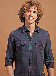 Blue Checks - 100% Cotton Denimwear Shirt