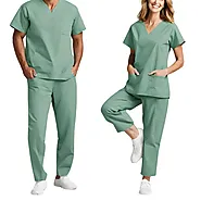 Sage Green Scrub Sets - Scrub Tops : Unisex Custom Designs