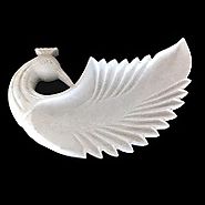 Decorative White Marble Peacock Pot