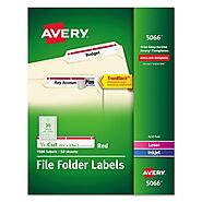 Avery Permanent TrueBlock File Folder Labels with Sure Feed Technology, 0.66 x 3.44, White, 30/Sheet, 50 Sheets/Box (...