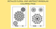 Detailed Floral and Abstract Mandalas Coloring Page