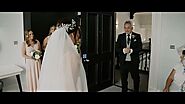 Awesome moment father of the bride sees his daughter in her dress the wedding day - Boutique Films