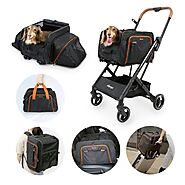 JetPaw: 3-in-One Pet Stroller with Removable Airline-Approved Carrier Expandable Rolling Pet Carrier-Backpack for Dog...