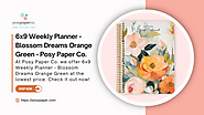 6x9 Weekly Planner - Blossom Dreams Orange Green - Posy Paper Co.